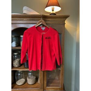 Petite L 'Designer Originals' Classy Cardigan & Tank Set Bold Statement Red